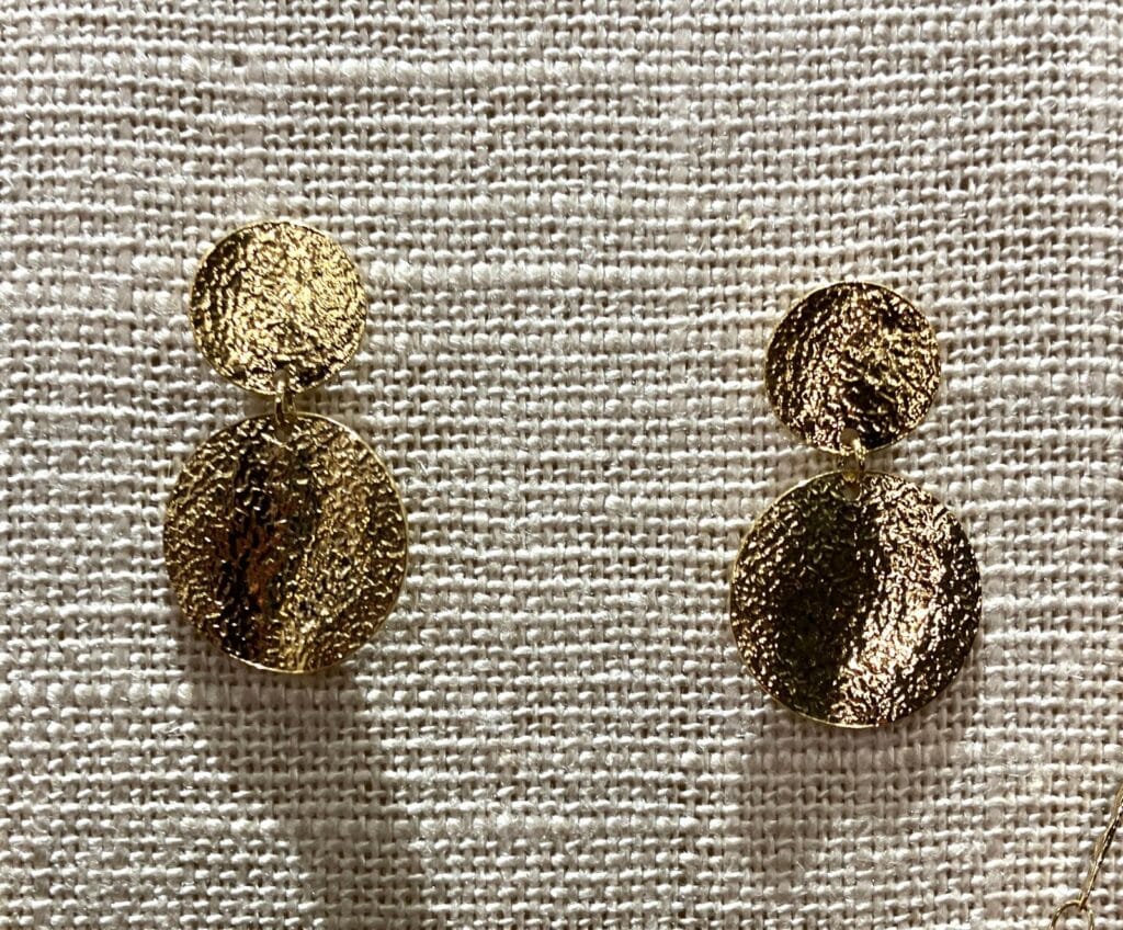Pendientes en acero inoxidable dorado-Mariposazul