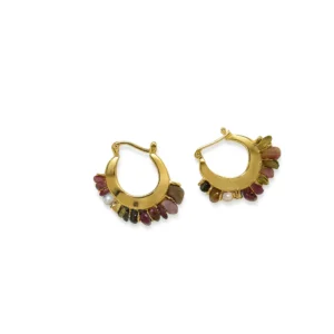 Pendientes Nala en acero con turmalina. Mariposazul